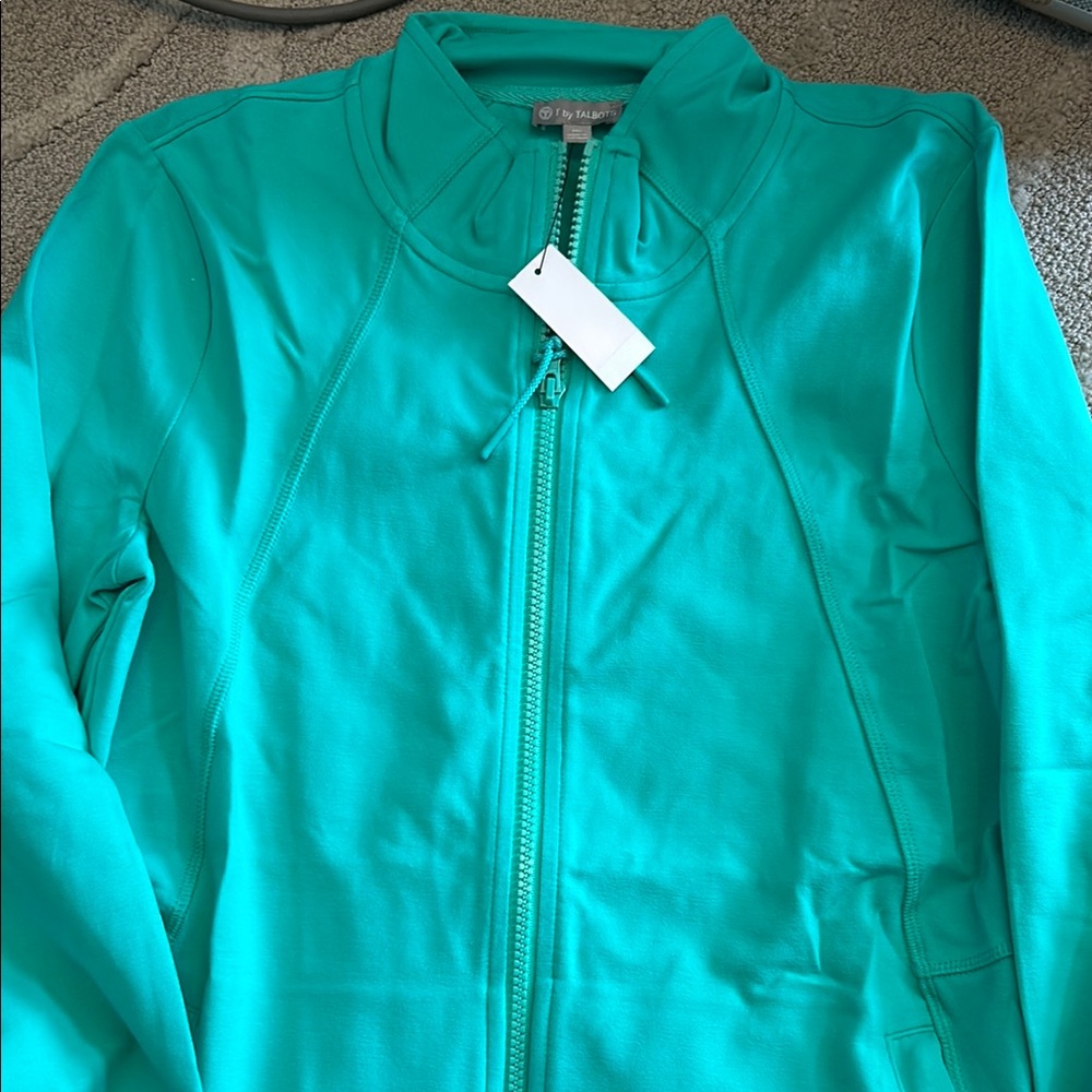 Talbots Green stylish Jacket with Fitted Silhouette and Long Sleeves